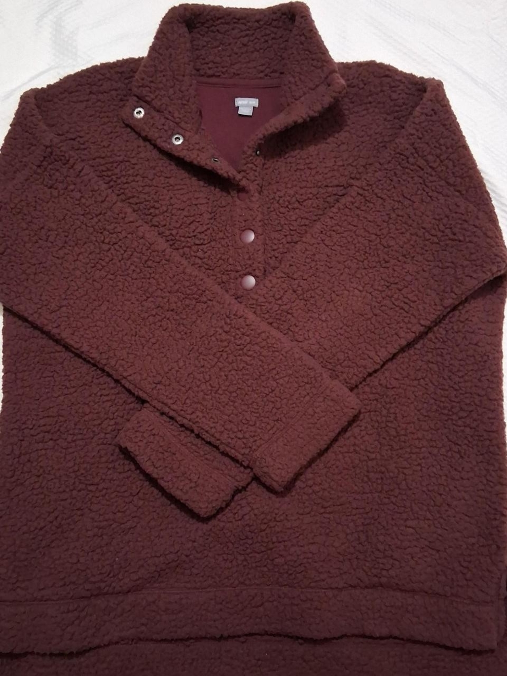 Aerie Cozy Women's Sherpa Pullover Sweater - Redish Brown S